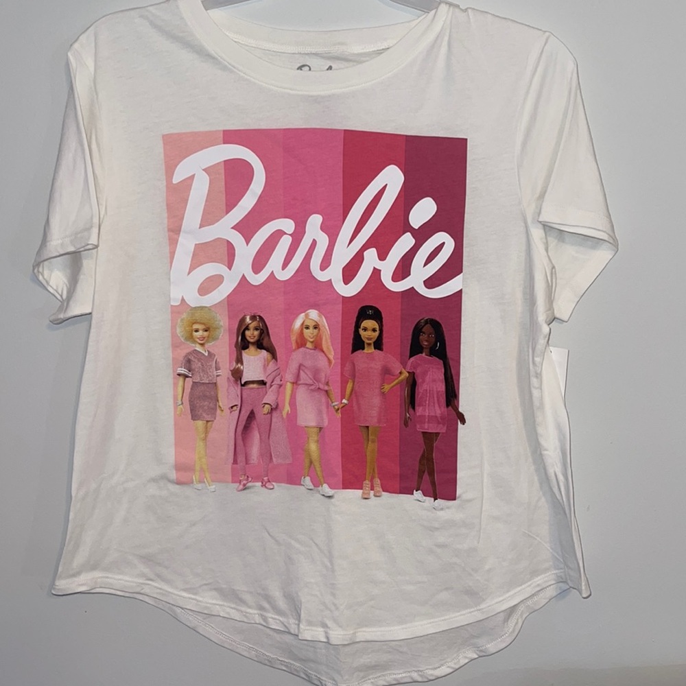 NWT Barbie White And Pink T-Shirt Size Juniors XXXL (19) - Picture 2 of 4